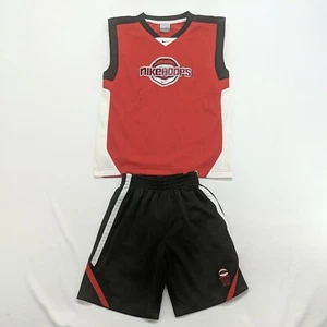 Boys Nike Hoops Athletic Shorts And Jersey Tank 2-Piece Set Red and Black - Sz 6 - Picture 1 of 11