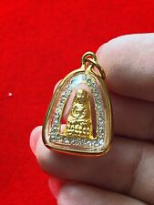 Phra LP Tuad Gold Micron Case Thai Buddha Amulet Pendant Talisman Luck Rich