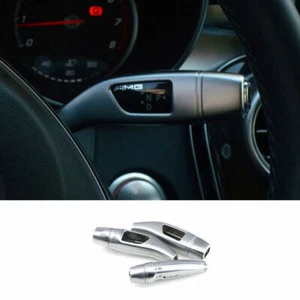 ABS Silver Steering Wheel Cruise Lever Cover Decor For Benz C-Class W205 2015-21 - Foto 1 di 10