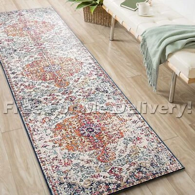 SULIS FLORAL COLOURFUL TRADITIONAL RUG RUNNER (M) 80x300cm **FREE DELIVERY** - Image 1 of 4