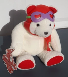 PLÜSCHPUNZE "LIEBE LIEGT IN DER LUFT" WEISSER EISBÄR PILOT 12 ZOLL SITZEND - Bild 1 von 10