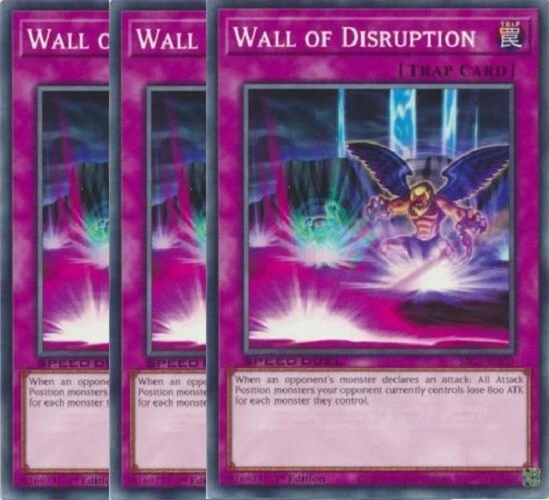 Yugioh - Wall of Disruption x 3 - 1st Edition NM - Free Holographic Card - Image 1 of 1