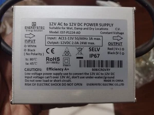 New Enersystec EST-P1224-AD 12 Volt AC to 12 Volt DC Rectifier Module IP67 Water - Picture 1 of 3