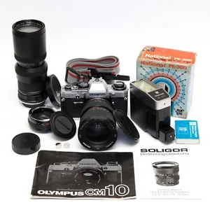 *TESTED* Olympus OM-10 Classic 35mm Film Camera w/ Accessories *NEW LIGHT SEALS* - Picture 1 of 12