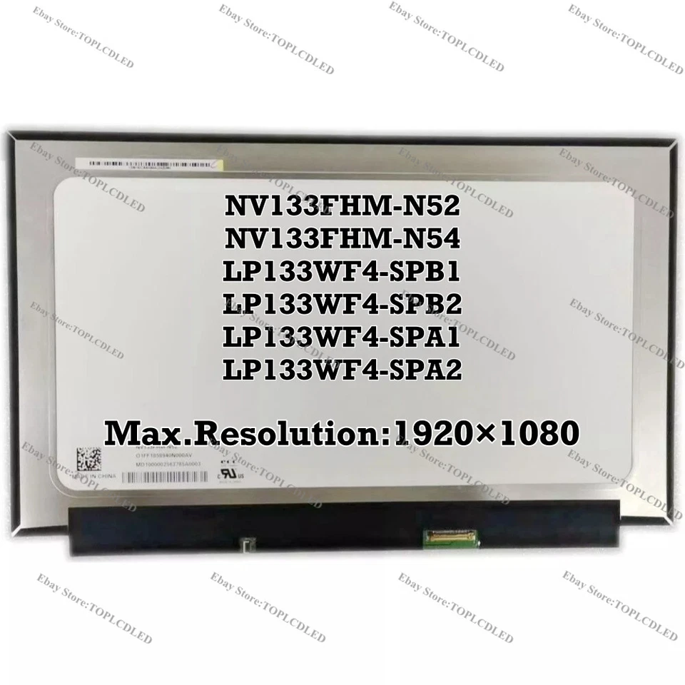 NV133FHM-N54 LP133WF4 SPB1 SPB2 SPA1 SPA2 13,3" IPS LCD Bildschirm NV133FHM-N52 - Bild 1 von 1