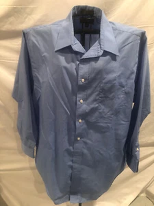 Camisa de vestir Massini 18 34/35 azul resistente a las arrugas manga larga - Imagen 1 de 3