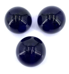 Blue Glass Paperweight Ball Sphere Orb Lot of 3 Hand Blown Art Glass 2.25" - Picture 1 of 8