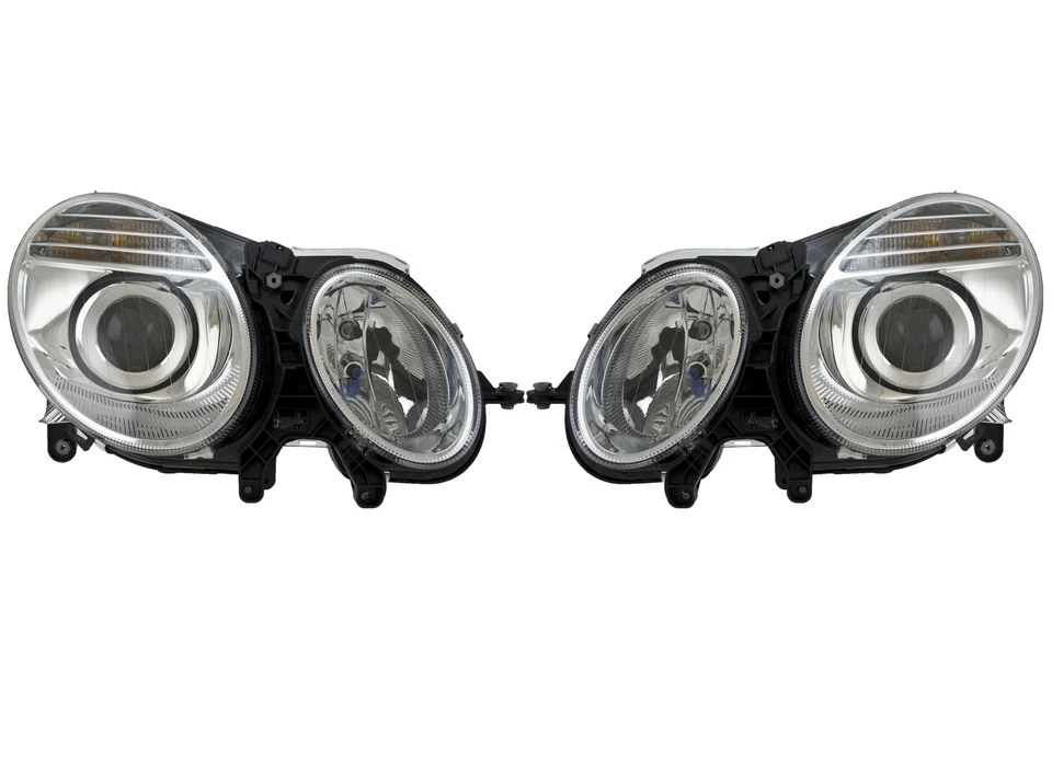 For Mercedes W211 Set of Left & Right Headlight Assemblies Halogen OEM Hella - Image 1 of 1