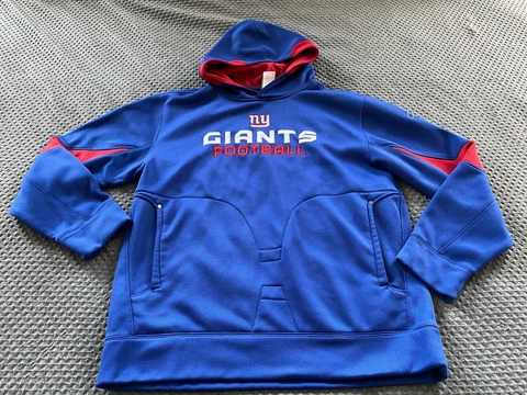 RBK New York Giants Mens Adult Sweater Hoodie Large Blue NFL Cover