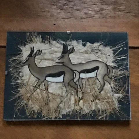 Estate Unique Rustic Cabin Décor Mixed Materials Small Picture of Two Antelope Cover