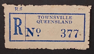 Etiqueta de registro Townsville (Queensland) No. 377 Foto 1 de 2