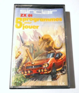 Cassette 5 programmes pour jouer - 5x JEUX - SINCLAIR ZX 81 / ZX81 game - Foto 1 di 3