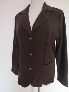 PASSPORT Fleecejacke Blazer Fleece Jacke 38/40 dunkel braun 7/8 Ärmel /Bu - Bild 1 von 5