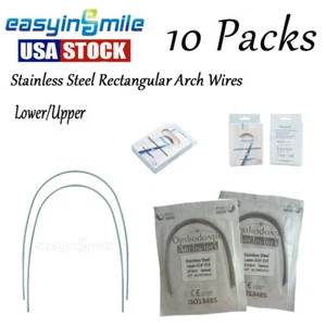 10bags Dental Rectangular Orthodontic Arch Wire Stainless Steel Natural U/L - Picture 1 of 9