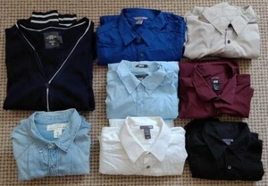 Kleiderpake 6 x Herren Klassisch Hemden Gr. L+1 Jeanshemd + 1 Strickjacke Gr. L - Bild 1 von 9