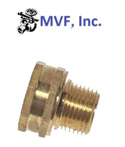 Garden Hose Fitting 3/4" Female GHT Swivel x 1/2" Male NPT Brass 80GH-12-8 - Picture 1 of 4