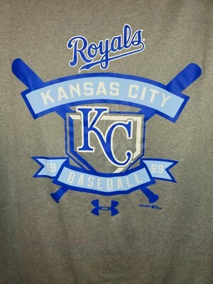 Under Armour Kansas City Royals Baseball Gray HeatGear T-Shirt Men's Size XL - Image 1 of 4
