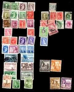 LOT OF 77 CANADA & BRITISH COLONIES POSTAGE STAMPS 1930s to 1950S VINTAGE - Picture 1 of 1