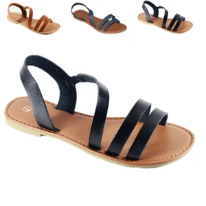 New Womens Sandals Shoes Gladiator Thong Flops Slip On Flip Flat open Toe - Picture 1 of 23