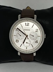 Fossil Jacqueline ES3738 Women's Leather Analog Silver Dial Quartz Watch WO42 - Picture 1 of 12