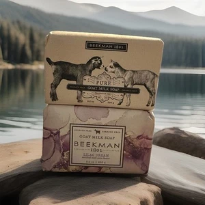 Beekman 1802 LILAC DREAM Whit Cocoa Butter & Goat Milk Fragrance Free Bar Soap - Picture 1 of 1