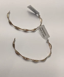 2 Silver 925 Bangles Bracelets Elongated Diamond Shaped Wavy Profile - Picture 1 of 21
