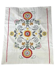 Ikea Akerkulla Pillow Cover 20x24 Boho Embroidered Floral Sham Colorful Vtg Look - Picture 1 of 4