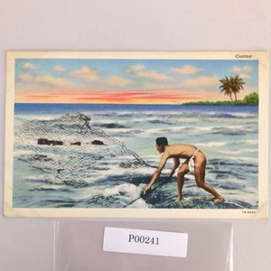 Red de pesca de fundición de colección Hawai lino postal Segunda Guerra Mundial 1942 sello de censura de Estados Unidos - Imagen 1 de 2