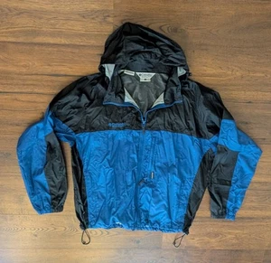 Columbia Packable Zip Up Hoodie Jacket Men's XL Blue & Black Lightweight - Picture 1 of 5