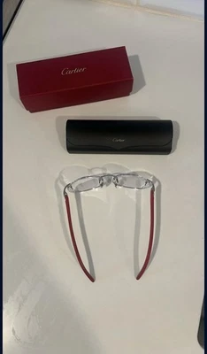 Óculos de sol Cartier vermelho madeira autêntico - Imagem 1 de 4