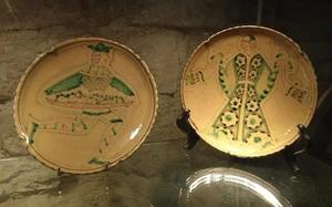 PAIR Pottery Ceramic Dish First 20th Year "30 by ILARIO CIAURRO ORVIETO ITALY - Picture 1 of 4