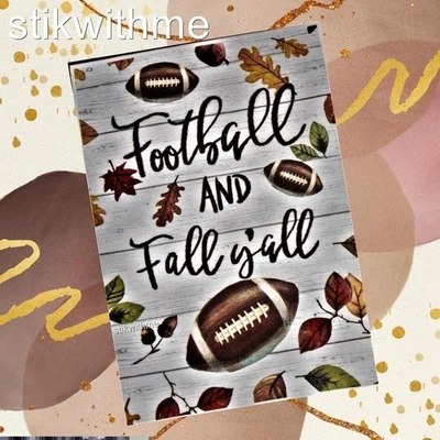 ФЛАГИ «Футбол и осень y'all» большой двор флаг 28 «x 40» двор декор новый в упаковке. - Изображение 1 из 2