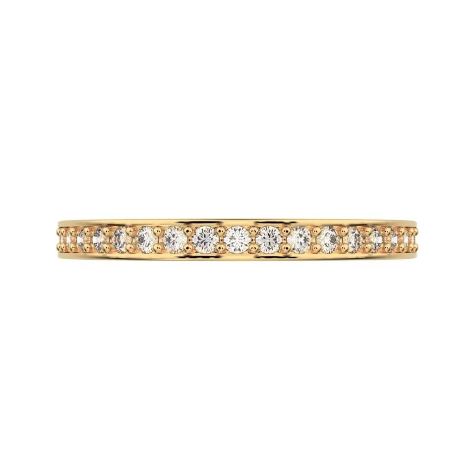 0.285 Ctw Round Cut Simulated Diamond Channel 14K Gold Everyday Wedding Band - Image 1 of 1