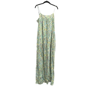 Natural Life Catalog Green Floral Maxi Dress with‎ Spaghetti Straps Size Medium - Picture 1 of 5
