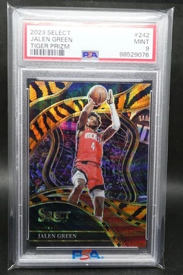 2023 Panini Select Jalen Green Tiger Prizm #242 Courtisde PSA 9 - RARE INVEST - Image 1 of 2