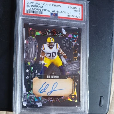 2022 Wild Card Black Crystal Auto #1/1 Ed Ingram Mint psa9  - Image 1 of 4