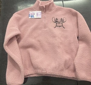 Disney Lilo & Stitch ANGEL Pink Sweater Top Size 10-11 Years Girls New - Picture 1 of 6