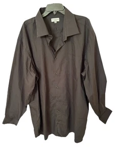 Men's Modena Black Dress Shirt Size 20 38/39 Button Down Classic - Picture 1 of 5