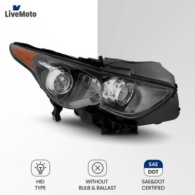 Headlight For 2009-2016 INFINITI FX35 FX37 QX70 w/AFS Black Passenger Right Side Foto 1 de 4