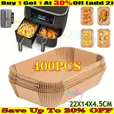 400X Air Fryer Liners Disposable Paper Liners Non-Stick Parchment for Dual Ninja - Image 1 of 4