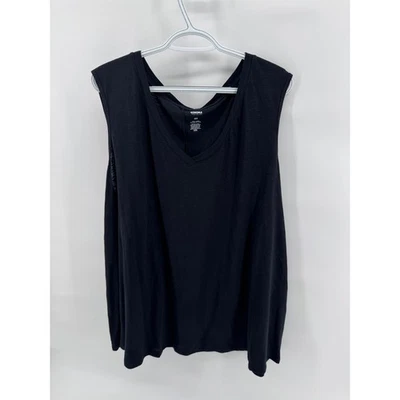 Camiseta sin mangas Sonoma para mujer 3X negra sin mangas cuello en V informal calce relajado Foto 1 de 4