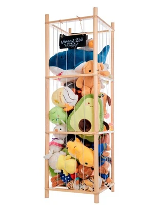 BEINGMATE Care Large Stuffed Animal Storage Organizer, Wooden Stuffed Animal Sto - Immagine 1 di 4
