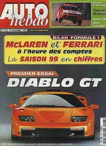 AUTO HEBDO Nr. 1213 10.11.1999 LAMBORGHINI DIABLO GT BILAN F1 1999 RALLYE AUSTRALIA - Bild 1 von 1