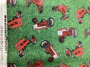 VIP Cranston-Tractors -100% Cotton Fabric - Picture 1 of 5