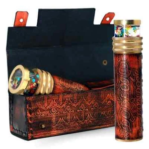 Caleidoscopio ottone vintage fatto a mano viaggio escursionismo e regalo compleanno unisex - Foto 1 di 5