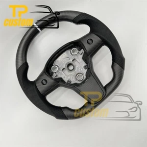 Matte Carbon Fiber Steering Wheel fit for Tesla Model Y Model 3 2016-2023 - Picture 1 of 10