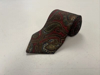 Paul Stuart Men's Brown Paisley Silk Neck Tie $195 - Image 1 of 4