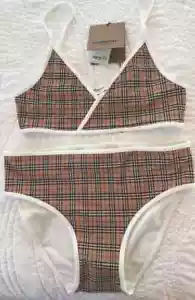 Burberry Girls Archive Beige Crosby Vintage Check Two-Piece Swimsuit - Picture 1 of 5