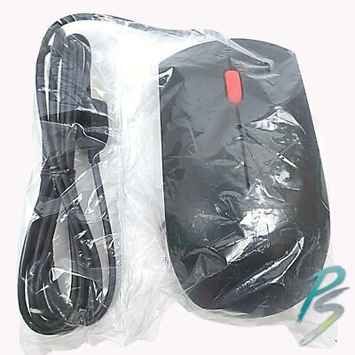 New Lenovo Standard Wired OEM Optical Mouse with Scroll Wheel - Black, 00PH133 - Image 1 of 4