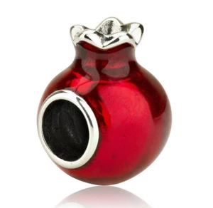 925 STERLING SILVER POMEGRANATE BEAD CHARM - Fits European Style Bracelet - Picture 1 of 3